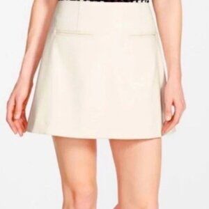 CHELSEA 28 Cream A-Line Minimalist/Modern Mini Skirt - EUC